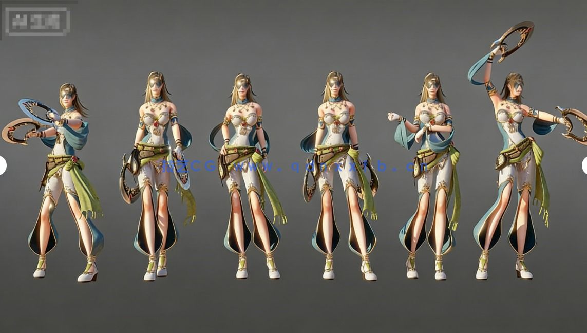 [独立角色] 皇家舞者概念艺术精美女性角色3D模型(图7)