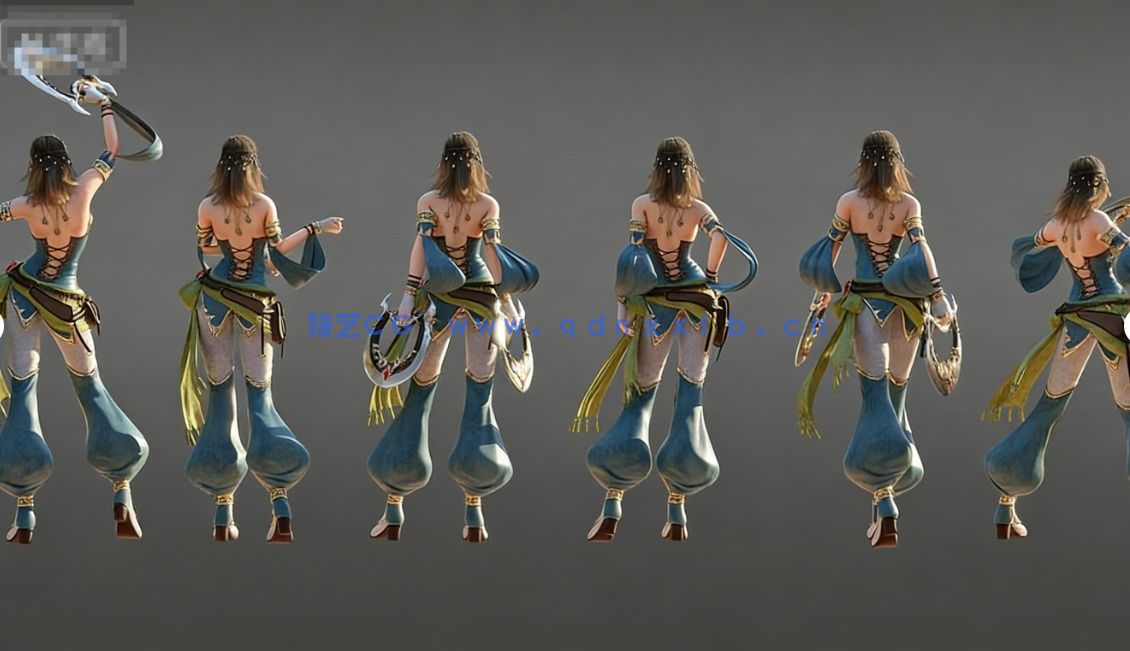 [独立角色] 皇家舞者概念艺术精美女性角色3D模型(图8)