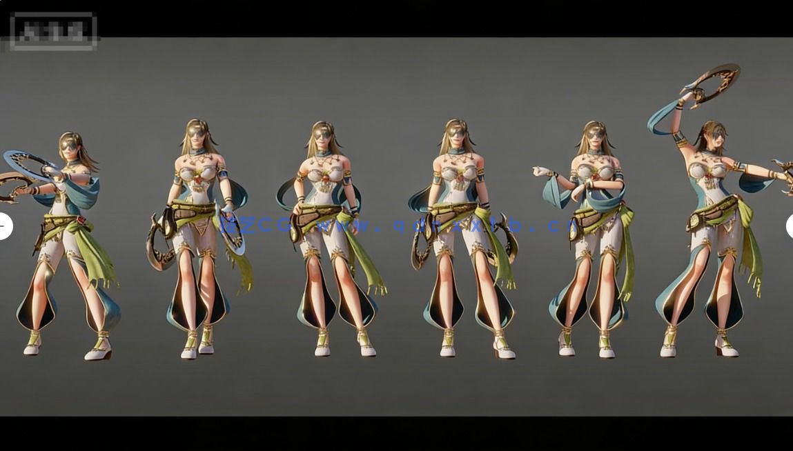 [独立角色] 皇家舞者概念艺术精美女性角色3D模型(图5)