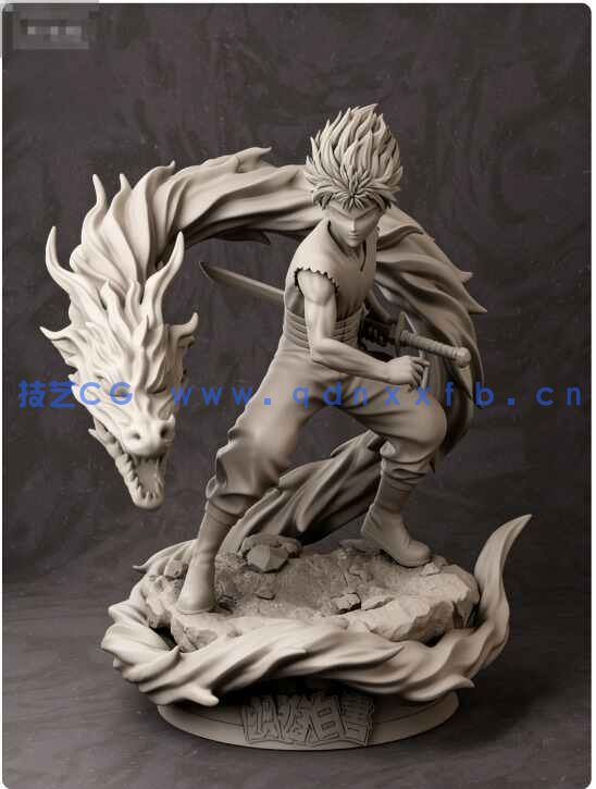 [独立角色] 飞影《幽游白书》动漫角色雕塑雕刻3D模型(图7)