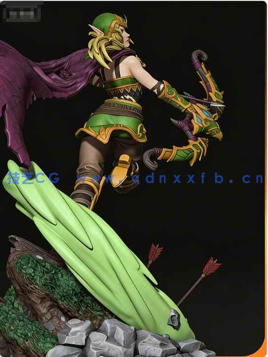 [独立角色] 奥蕾莉亚·风行者《魔兽争霸III：混乱之治》游戏角色雕刻手办3D打印模型(图4)