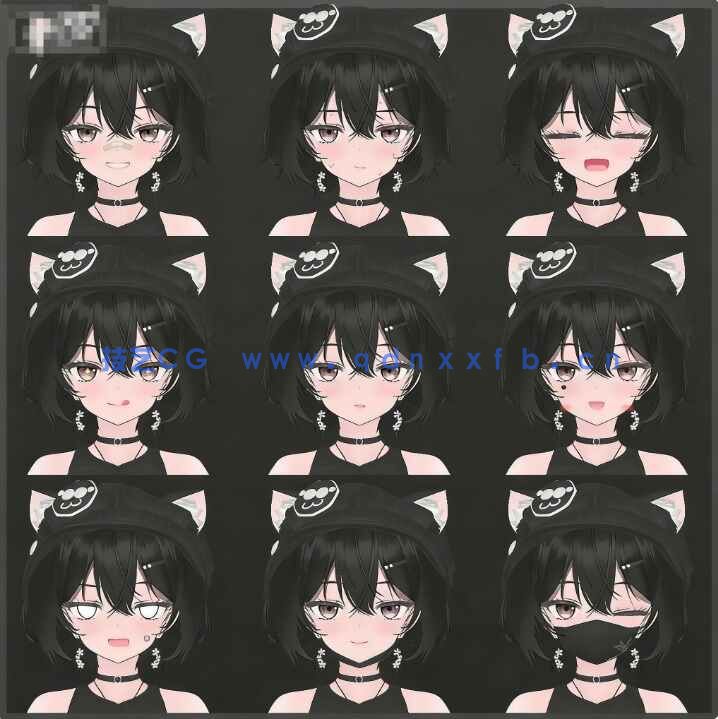 [独立角色] Blender动漫风格女性角色基础人体3D模型 附骨骼绑定(图3)