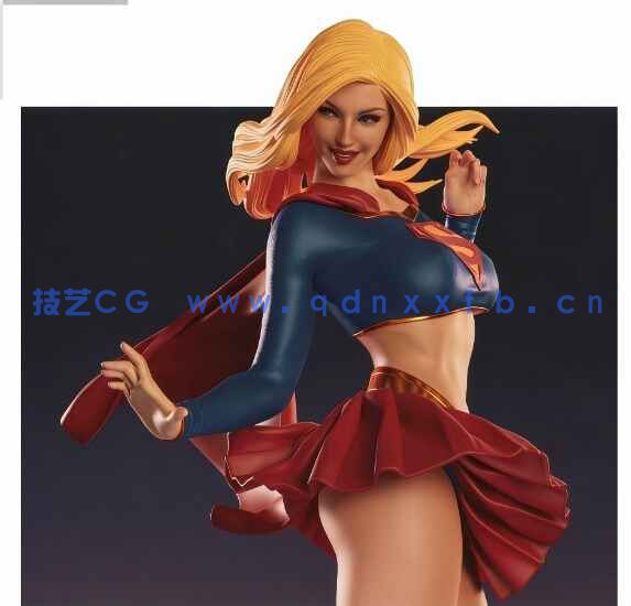[独立角色] 女超人DC动漫角色雕塑雕刻3D模型(图1)