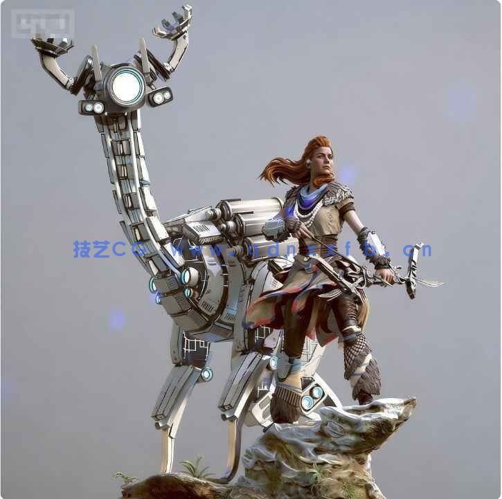 [独立角色] Aloy埃洛伊《地平线：零之曙光》游戏角色雕塑3D打印模型(图1)