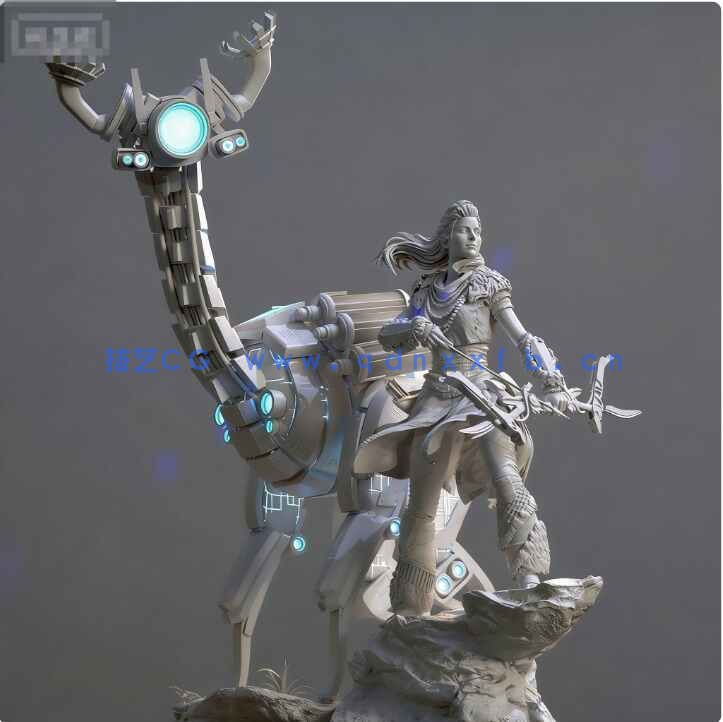 [独立角色] Aloy埃洛伊《地平线：零之曙光》游戏角色雕塑3D打印模型(图2)