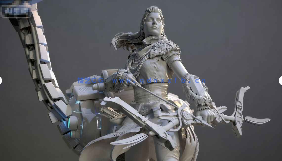 [独立角色] Aloy埃洛伊《地平线：零之曙光》游戏角色雕塑3D打印模型(图4)