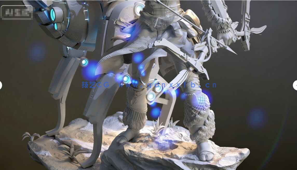 [独立角色] Aloy埃洛伊《地平线：零之曙光》游戏角色雕塑3D打印模型(图6)