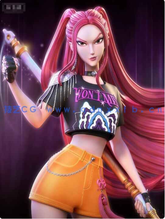 [独立角色] Mira《K-Pop恶魔猎人》动画角色雕刻手办3D打印模型(图1)