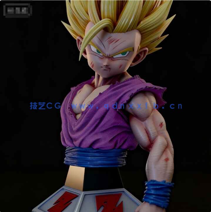 [独立角色] 孙悟饭超级赛亚人2《七龙珠》动漫角色雕塑雕刻3D模型(图1)