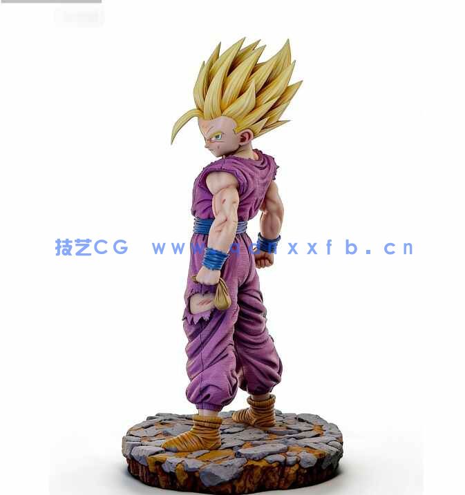[独立角色] 孙悟饭超级赛亚人2《七龙珠》动漫角色雕塑雕刻3D模型(图6)