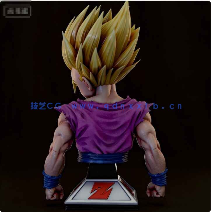 [独立角色] 孙悟饭超级赛亚人2《七龙珠》动漫角色雕塑雕刻3D模型(图4)