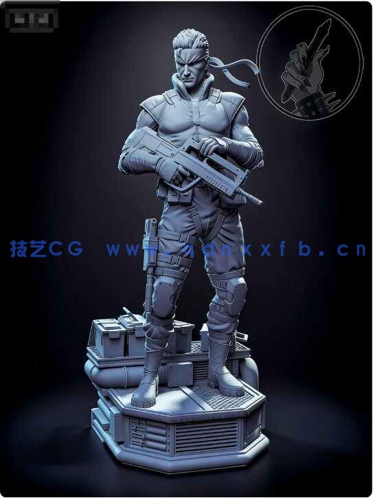 [独立角色] Snake斯内克站姿《合金装备》游戏角色雕塑3D打印模型(图2)