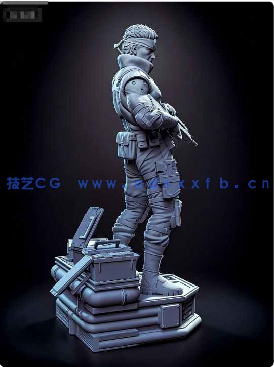 [独立角色] Snake斯内克站姿《合金装备》游戏角色雕塑3D打印模型(图6)