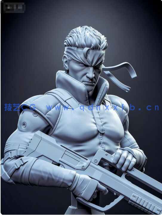 [独立角色] Snake斯内克站姿《合金装备》游戏角色雕塑3D打印模型(图7)