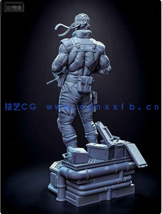 [独立角色] Snake斯内克站姿《合金装备》游戏角色雕塑3D打印模型(图4)