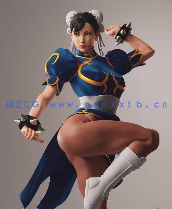 [独立角色] 春丽站姿《街头霸王》游戏角色雕塑3D打印模型(图1)