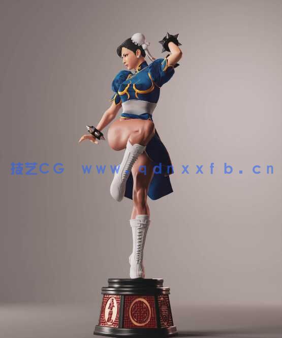 [独立角色] 春丽站姿《街头霸王》游戏角色雕塑3D打印模型(图5)