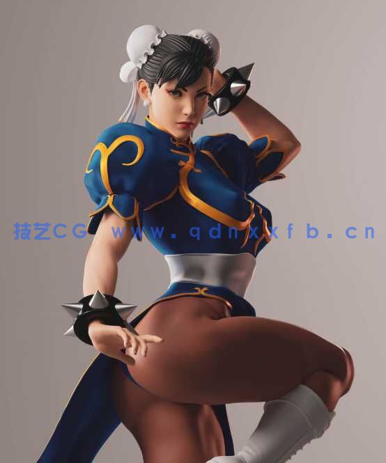 [独立角色] 春丽站姿《街头霸王》游戏角色雕塑3D打印模型(图6)