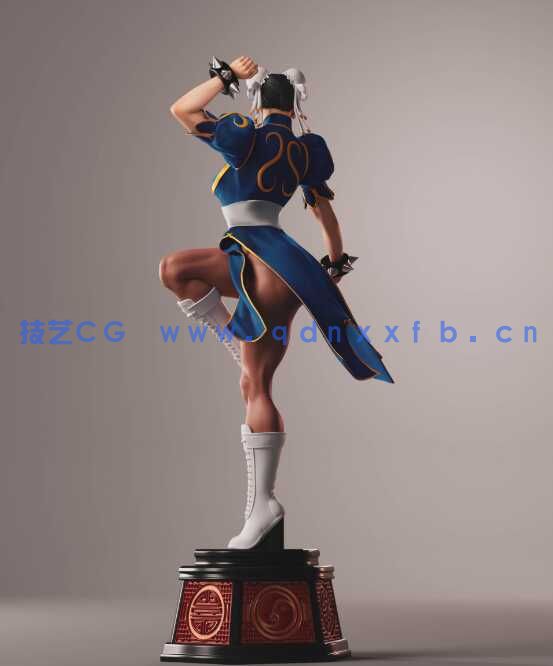 [独立角色] 春丽站姿《街头霸王》游戏角色雕塑3D打印模型(图4)