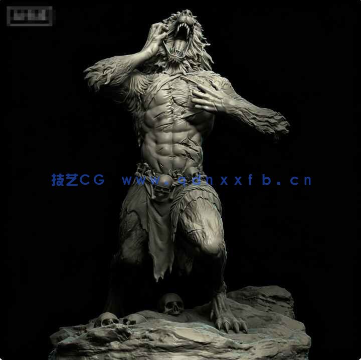 [独立角色] 狼人传说神话角色雕刻手办3D打印模型(图1)