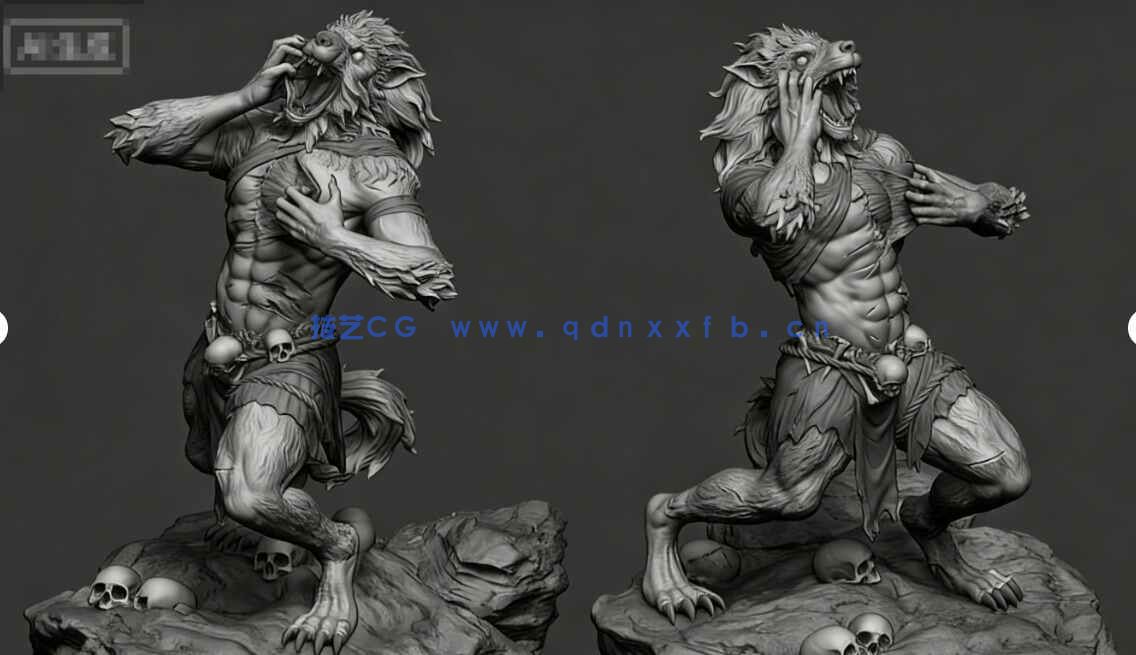 [独立角色] 狼人传说神话角色雕刻手办3D打印模型(图3)