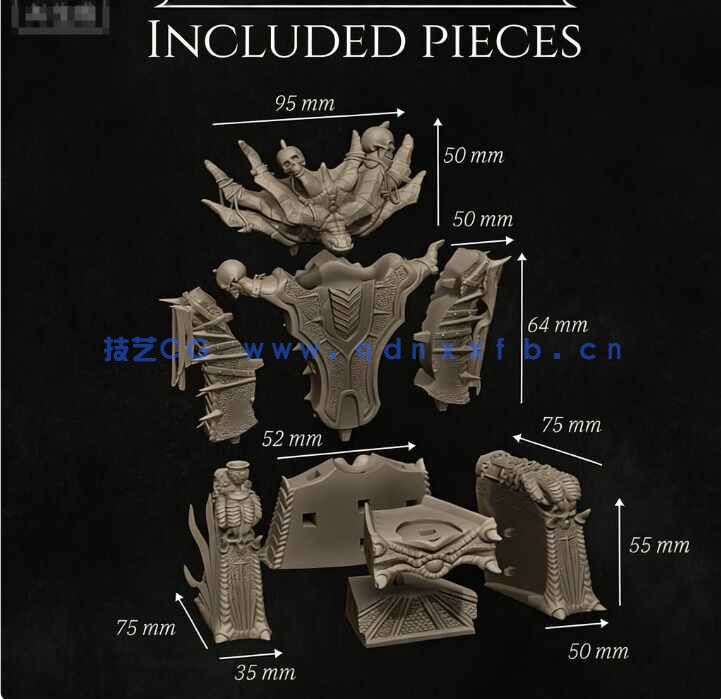 [独立角色] Aleehra龙骑士王座人物角色雕刻手办3D打印模型(图7)