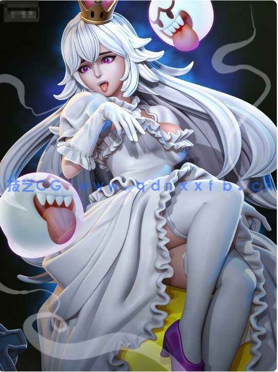 [独立角色] 害羞幽灵王姬《超级马力欧兄弟》动漫角色雕塑3D打印模型(图1)