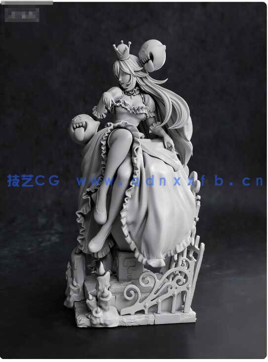 [独立角色] 害羞幽灵王姬《超级马力欧兄弟》动漫角色雕塑3D打印模型(图3)