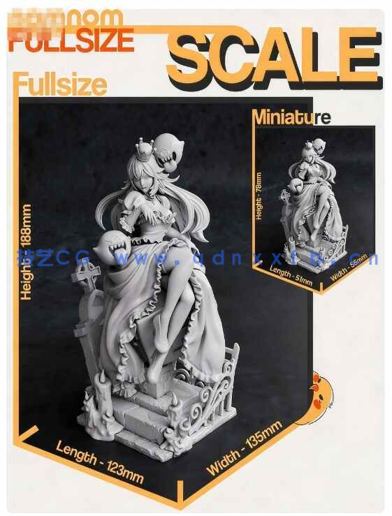 [独立角色] 害羞幽灵王姬《超级马力欧兄弟》动漫角色雕塑3D打印模型(图6)