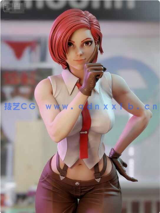 [独立角色] 温妮莎《拳皇》游戏角色雕塑3D打印模型(图1)