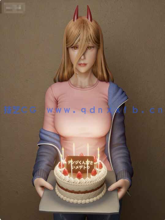 [独立角色] 玛奇玛生日蛋糕《链锯人》动漫角色雕塑3D打印模型(图1)