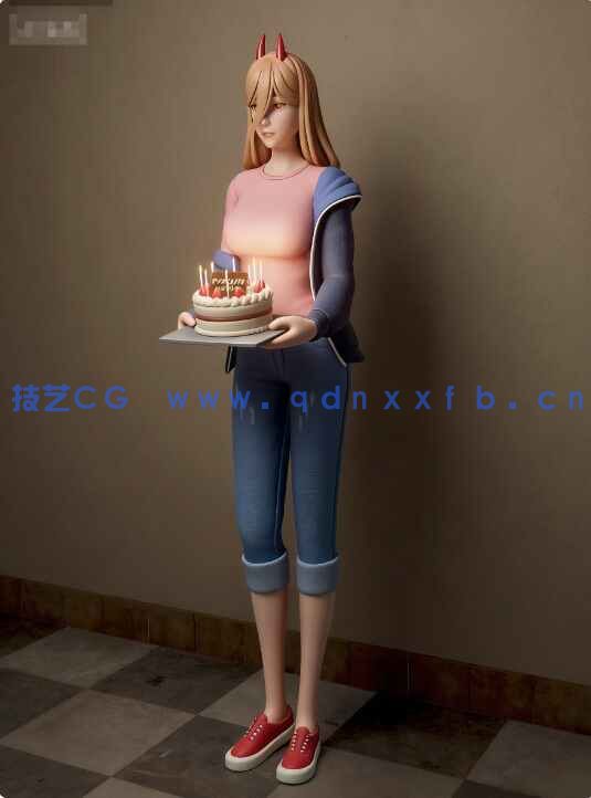 [独立角色] 玛奇玛生日蛋糕《链锯人》动漫角色雕塑3D打印模型(图3)