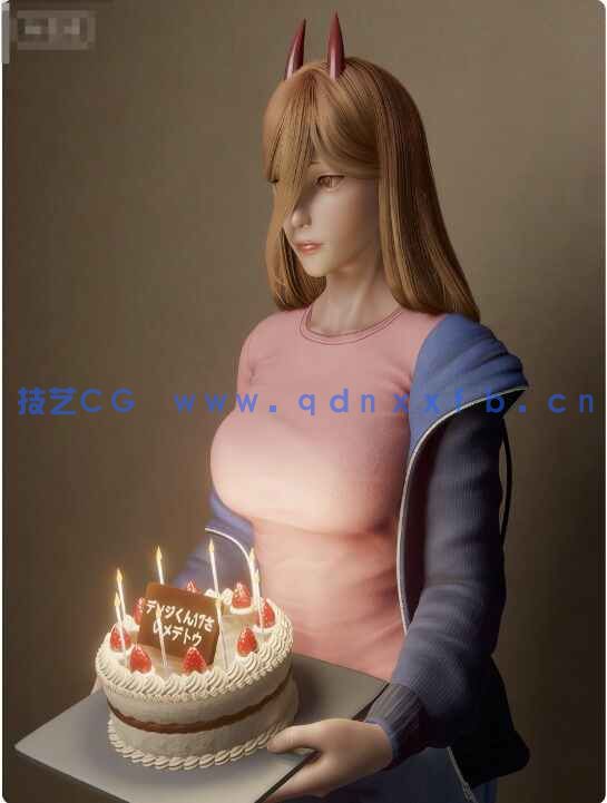 [独立角色] 玛奇玛生日蛋糕《链锯人》动漫角色雕塑3D打印模型(图2)