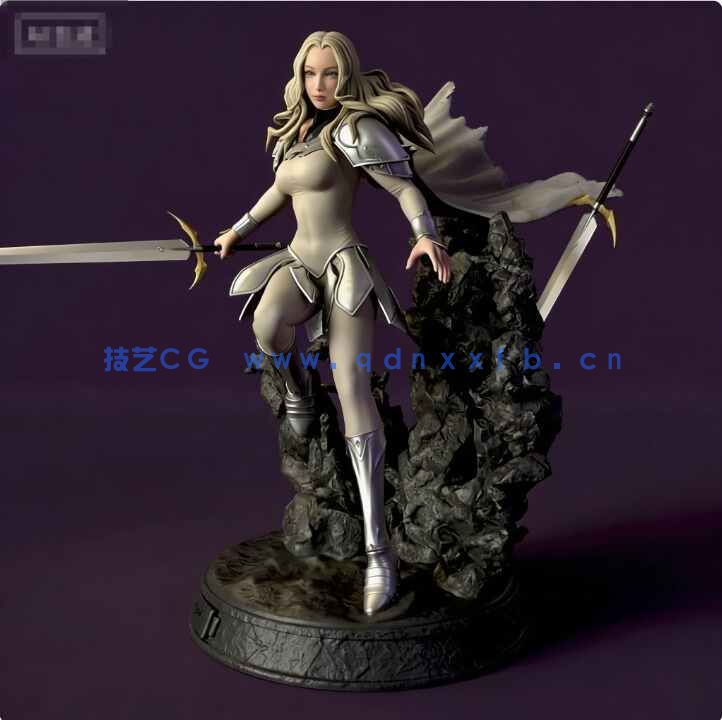 [独立角色] 泰蕾莎坐姿《大剑》动漫角色雕塑3D打印模型(图2)