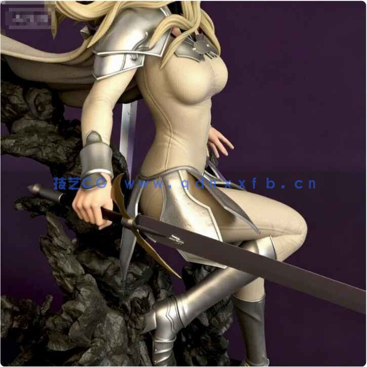 [独立角色] 泰蕾莎坐姿《大剑》动漫角色雕塑3D打印模型(图5)