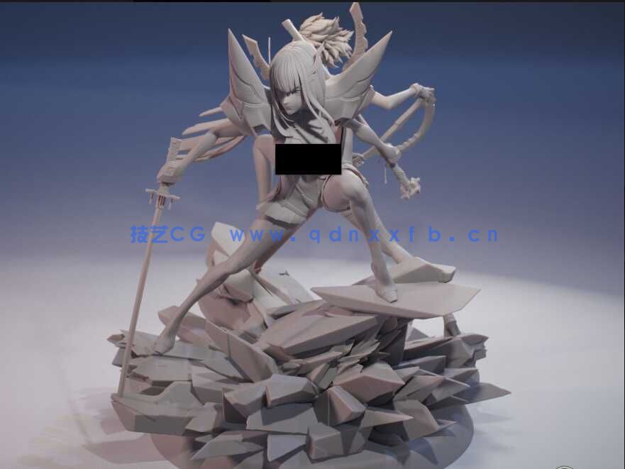 [独立角色] 缠流子和鬼龙院皐月《斩服少女》动漫角色雕塑3D打印模型(图7)