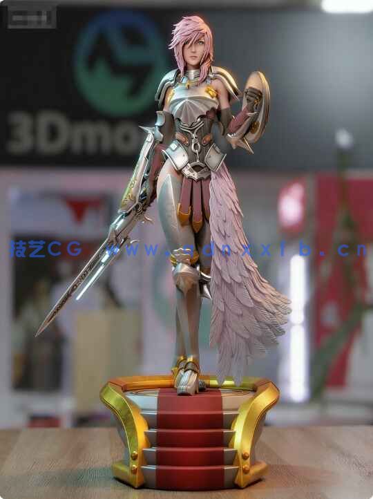 [独立角色] 埃克莱尔·法隆《最终幻想13》游戏角色雕塑3D打印模型(图2)