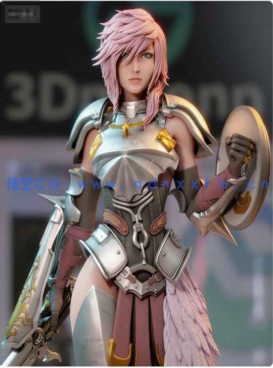 [独立角色] 埃克莱尔·法隆《最终幻想13》游戏角色雕塑3D打印模型(图1)