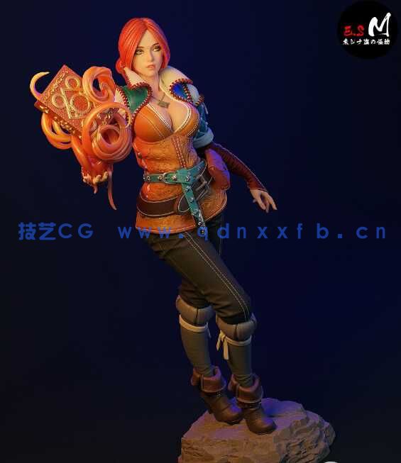 [独立角色] 特莉丝梅莉葛德《巫师猎魔人》游戏角色雕塑3D打印模型(图3)