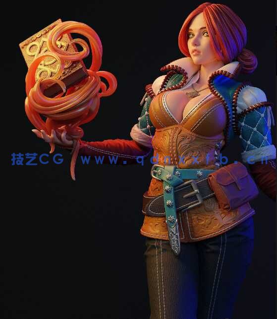 [独立角色] 特莉丝梅莉葛德《巫师猎魔人》游戏角色雕塑3D打印模型(图4)