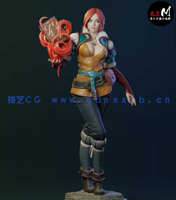 [独立角色] 特莉丝梅莉葛德《巫师猎魔人》游戏角色雕塑3D打印模型(图5)