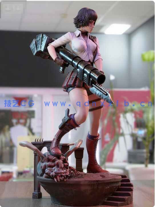 [独立角色] 蕾蒂《鬼泣3》女主角游戏角色雕塑3D打印模型(图4)