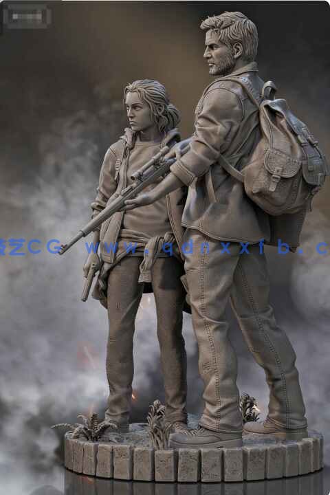 [独立角色] 乔尔与艾莉《最后生还者》游戏角色雕塑3D打印模型(图3)
