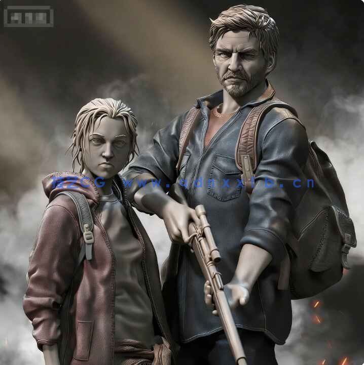 [独立角色] 乔尔与艾莉《最后生还者》游戏角色雕塑3D打印模型(图1)