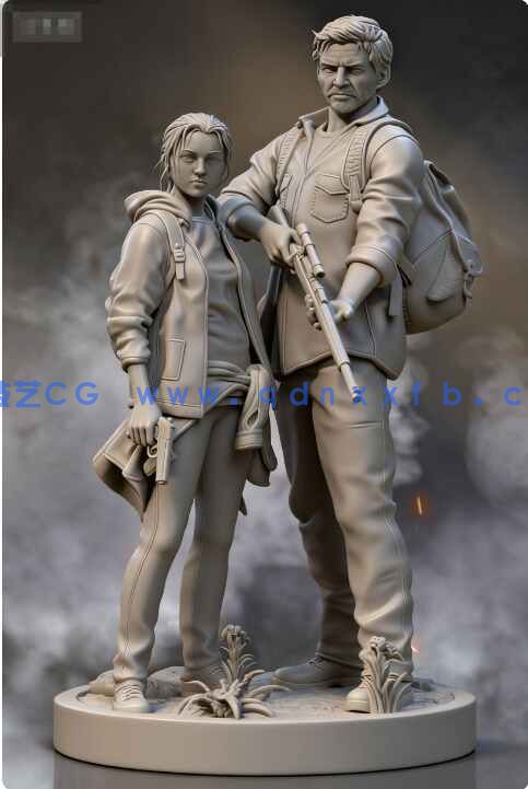 [独立角色] 乔尔与艾莉《最后生还者》游戏角色雕塑3D打印模型(图2)