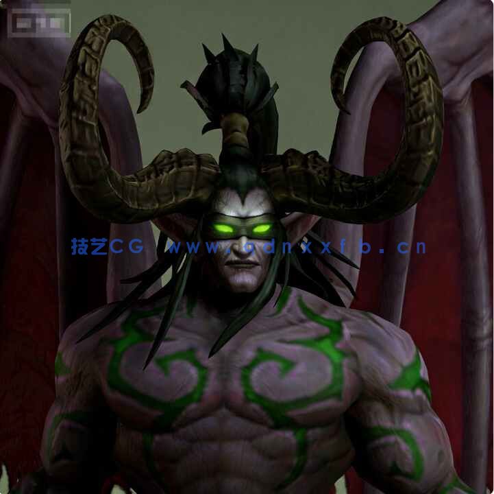 [独立角色] 伊利丹魔兽争霸游戏角色雕塑3D模型(图3)