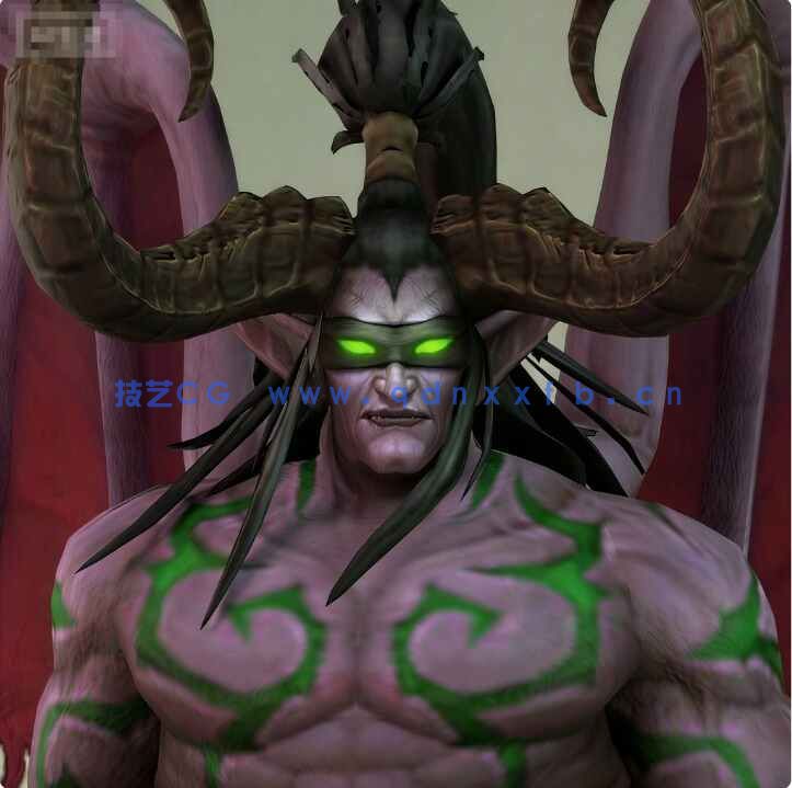 [独立角色] 伊利丹魔兽争霸游戏角色雕塑3D模型(图2)