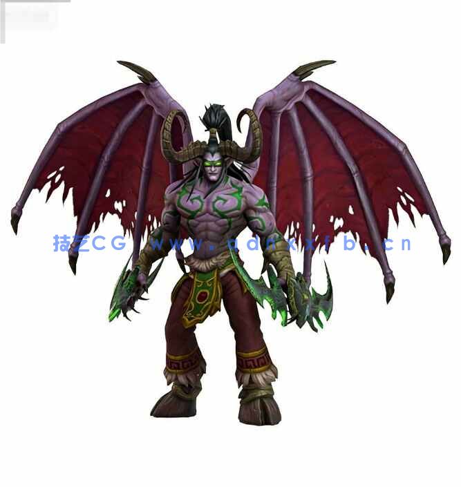 [独立角色] 伊利丹魔兽争霸游戏角色雕塑3D模型(图6)