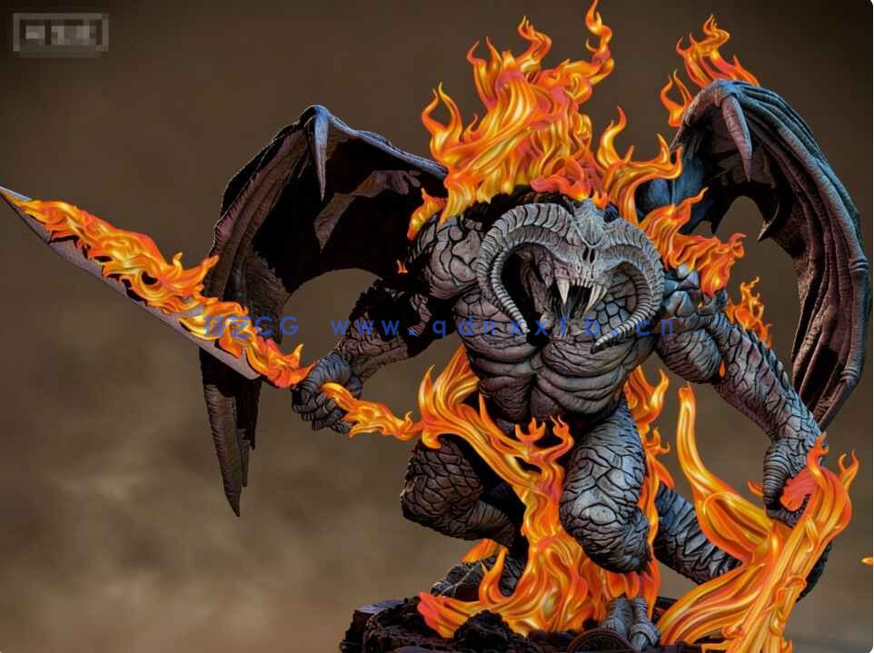 [独立角色] 炎魔Balrog影视角色雕塑3D打印模型(图2)