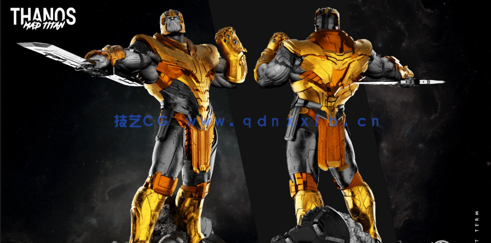 [独立角色] 灭霸漫威动漫角色雕塑3D打印模型(图3)